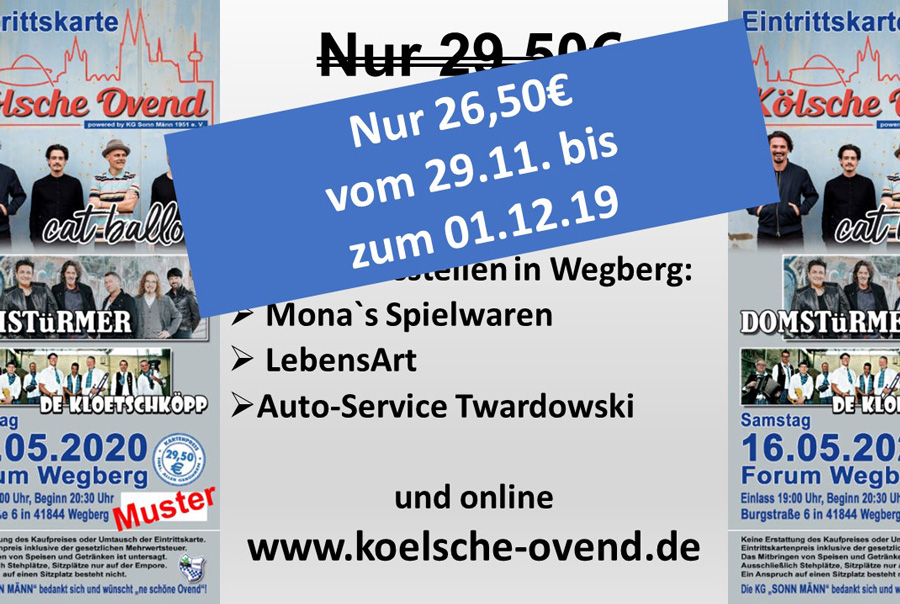 Black Friday Sale für den Kölschen Ovend