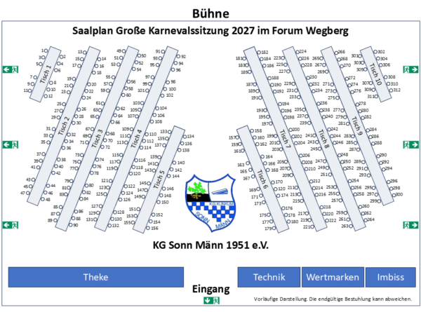 Neuer Saal, neuer Sitzplan!